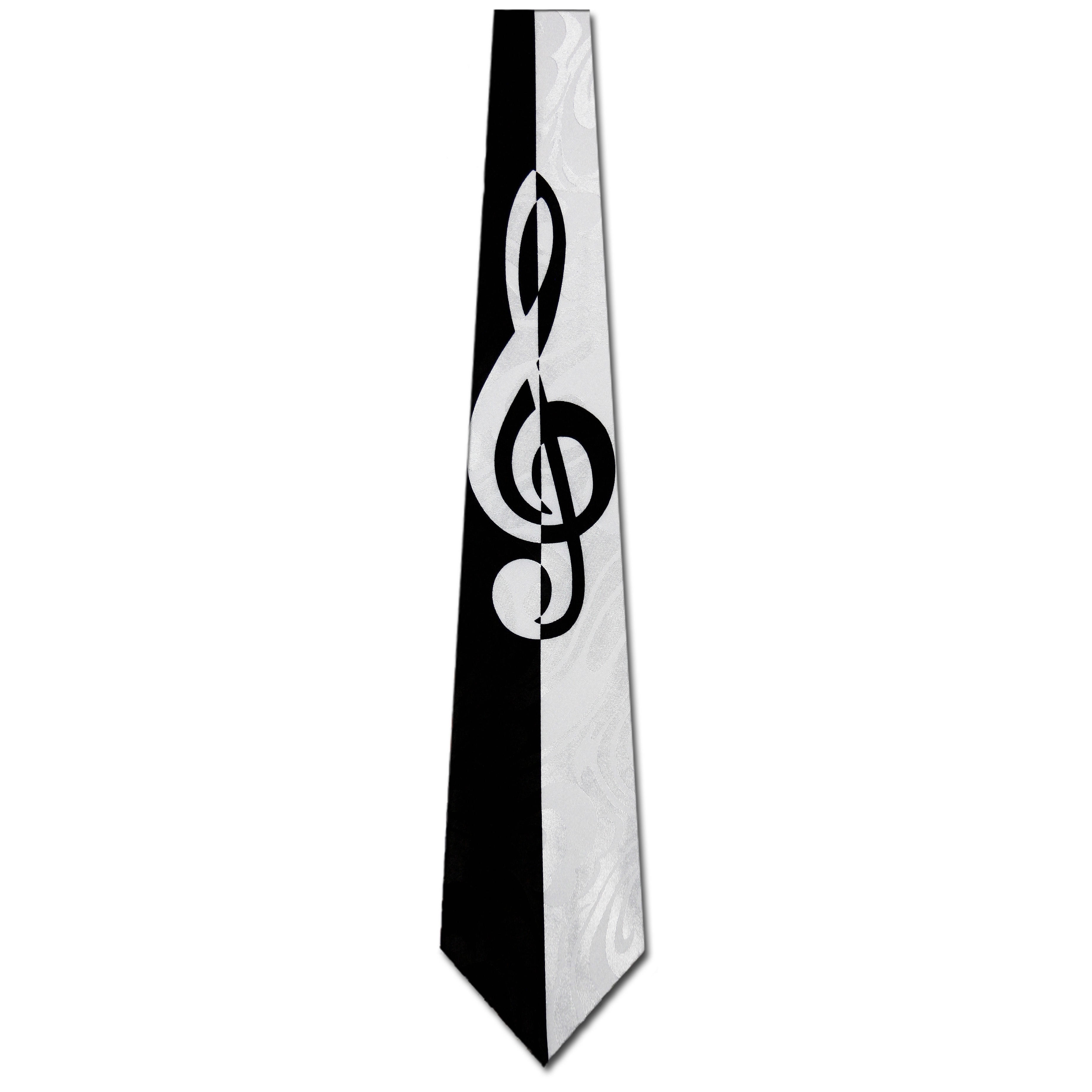 G Clef Black and White Necktie Mens Tie by Steven - image 2 of 3
