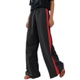 thumbnail image 2 of Wutalume Wide Leg Pants for Women Summer Casual, Flowing Beach Trousers with Elastic Waist for Vacation, Cruise, Holiday,Deep Red L, 2 of 5