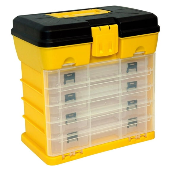 DyGTyX 12-Inch Plastic Portable Parts Organizer, Large, Yellow, HA01040121
