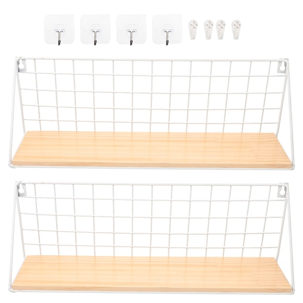 2 piezas de almacenamiento sin agujero bastidores de almacenamiento de pared para accesorios de baño durables (negro)