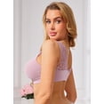 thumbnail image 2 of DARING DIVA Women's Lace V Back Wireless Full Coverage Push Up Pullover Bra M Pink, 2 of 6