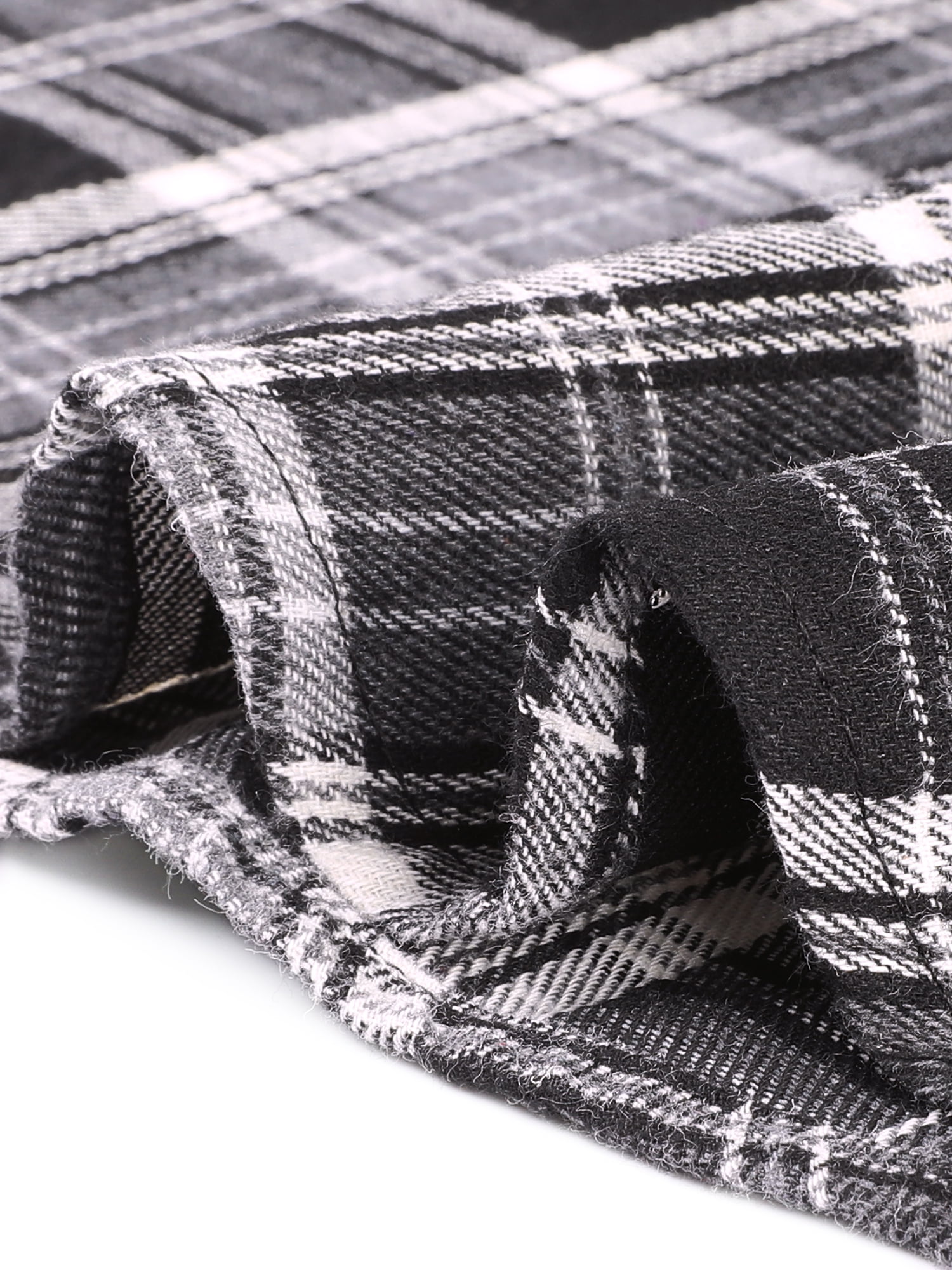 DARING DIVA Women's Plaid Trousers Button Tartan Check Work Pants M Black Beige