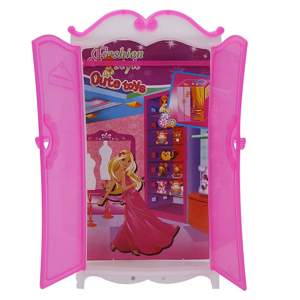 Princess Wardrobe Doll Furniture Dolls Toys Doll House Closet Toy Accessories