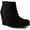 Black Micro, variant on Sugar Womens Jayla Faux Suede Wedges Ankle Boots