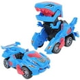 thumbnail image 1 of Coche LED de dinosaurio transformador 2 en 1 oso de fresa con luz y música Azul, 1 of 7
