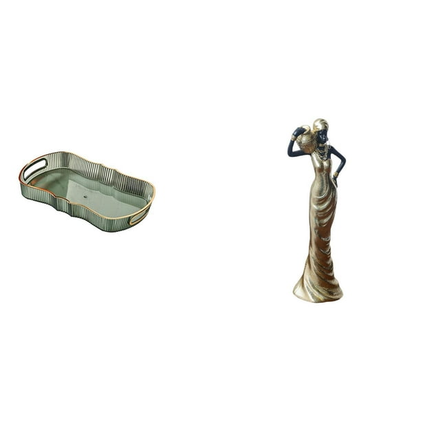 Bandeja de almacenamiento,Bandeja rectangular para servir,bandeja para postres y frutas de cocina,Figura de escritorio,Figuritas africanas,artesanías,artículos de escritorio