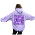 thumbnail image 5 of Kaprioy Women Cute Flower Print Hoodie Comfy Preppy Hooded Sweatshirt for Teen Girls Long Sleeve Drawstring Oversized Pullover Tops Purple, XL, 5 of 7