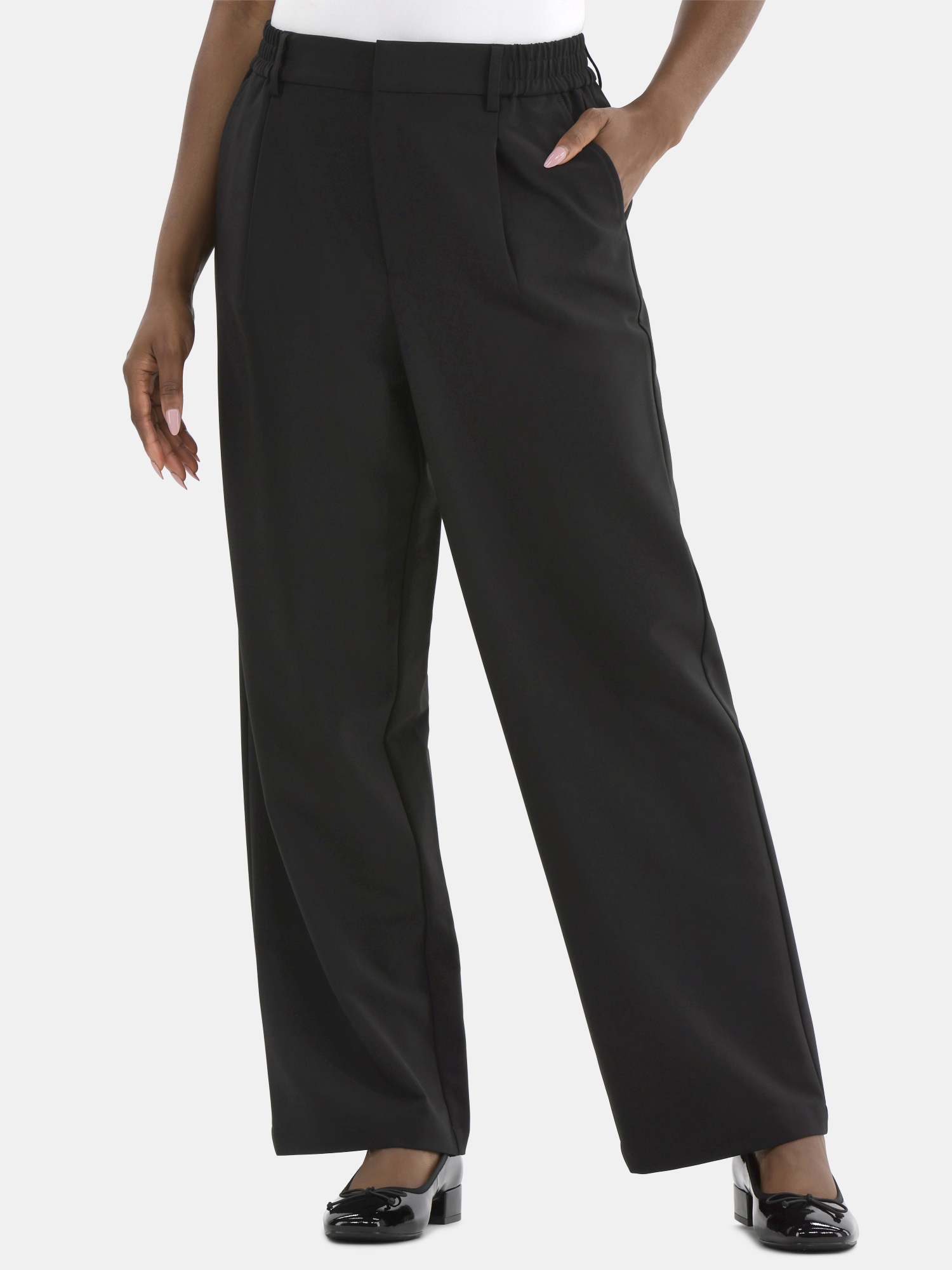 Time and Tru Women's Slouchy Tailored Pants, 30" Inseam, Sizes 0-18