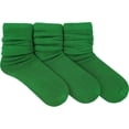 thumbnail image 6 of ToBeInStyle Pack of 3 of Colorful Unisex Fashion Slouch Socks - Kelly Green, 6 of 6