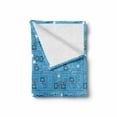 thumbnail image 2 of Modern Soft Flannel Fleece Blanket, Geometrical Image with Lines and Dots Circles Rounds Industrial Print, Cozy Plush for Indoor and Outdoor Use, 60" x 80", Turquoise Red and White, by Ambesonne, 2 of 6