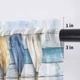 thumbnail image 5 of Lake Paddle Striped Valance Curtains for Kitchen/Living Room/Bathroom/Bedroom Window, Rod Pocket Small Topper Half Short Window Curtains Voile Sheer Scarf, Watercolor Vintage Wood Grain 42"x12", 5 of 8