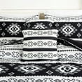 thumbnail image 6 of Chezmoi Collection Indie 7-Piece Southwestern Aztec Comforter Set, Black White Geometric Symbols Printed Washed Microfiber Bedding, King, 6 of 9