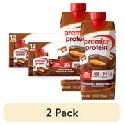 (2 pack) Premier Protein Shake, Chocolate Peanut Butter, 30g Protein, 11 fl oz, 12 Ct