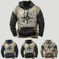 thumbnail image 4 of VerPetridure Men's Drawstring Hooded Sweatshirts Pullover Long Sleeve Floral Print Pullover Hoodie Crewneck Sweatshirts Fall Winter Warm Pullover Blouse Tops for Men, 4 of 4