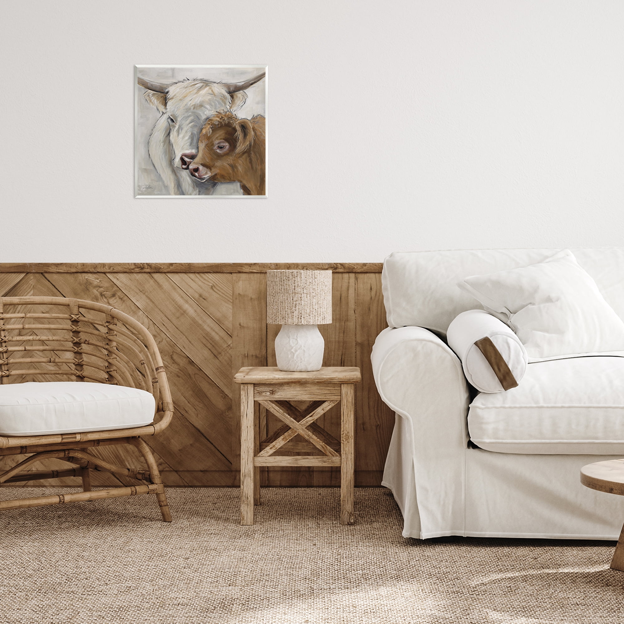 Stupell Industries Highland Cow & Calf Contrasts Wall Plaque Art, design by Lee Keller