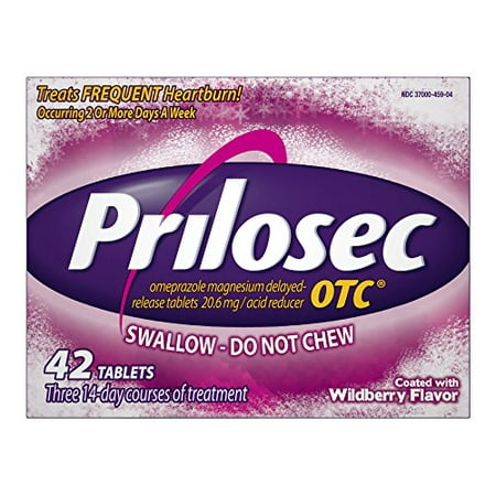 Prilosec OTC Frequent Heartburn Medicine Wildberry Flavor 42
