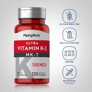 Vitamin K2 MK-7 | 100 mcg | 120 Softgels | Non-GMO, Gluten Free Supplement | By Piping Rock