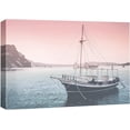 thumbnail image 3 of PixonSign Canvas Print Wall Art Film Grain Pink & Teal Boat at Sea Marine Life Ocean Photography Realism Modern Scenic Colorful Multicolor Duotone for Living Room, Bedroom, Office - 24"x36", 3 of 5