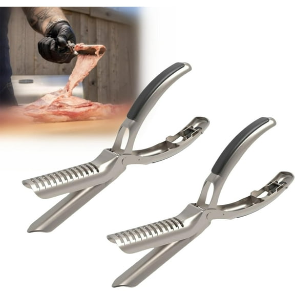 2pcs Rib Membrane Remover Stainless Steel Tool Kit - The Ultimate Rib Prep Tool for BBQ Enthusiasts - Ergonomic Design for Easy Membrane Removal - Dishwasher Safe BBQ Accessories