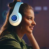 Headphones Wireless Hwkond, Headset Light-emitting Bluetooth Headset Heavy Bass Cell Phone Wireless Plug-in Seven Color LED Breathing Light Bluetooth Headset on Clearance