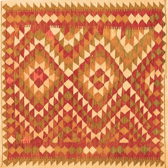Ahgly Company Indoor Square Southwestern Orange Country Area Rugs, 3' Square