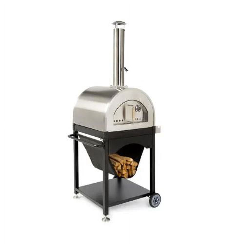 25" Outdoor Kitchen Small Stainless Steel Wood Fired Pizza Oven - image 2 of 2