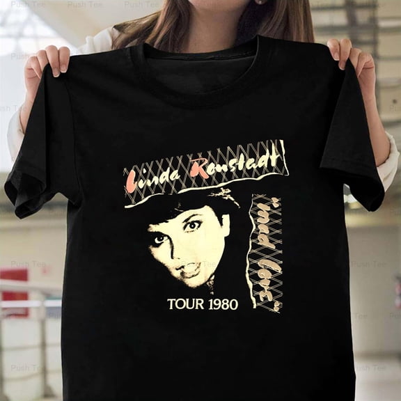 Linda Ronstadt Mad Love Tour 1980 Vintage Rock Fan Graphic Unisex T-Shirt Y2044, Up to Size 5XL
