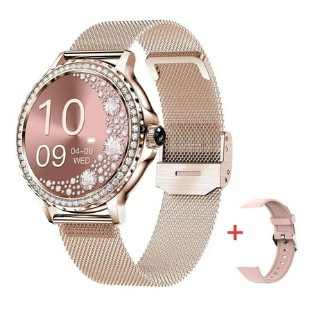 Rosegold Smart Watch For Lady Bluetooth Call 100 Sports Mode Fitness Women Smartwatch DIY Dials For IOS Android NX19 Rosegold 0 Walmart