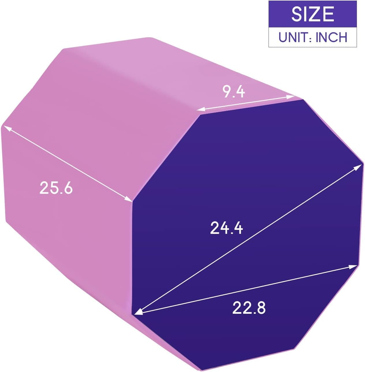 YRLLENSDAN Gymnastics Octagon Tumbler Octagon Mat Gymnastics 24.4" x 25.6" Back Handspring Trainer Gymnastic Equipment Mat Tumbling Mats for Gymnastics Gym Fitness Home, Pink