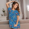 thumbnail image 3 of Daiia Cartoon Animals 1 Print Women's Nightshirt Soft Nightgowns for Women Short Sleeve dress Short-sleeved Sleepwear, 3 of 6