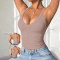 thumbnail image 5 of Tank Tops for Women V Neck Racerback Built In Shelf Bra Sleeveless Tops, 5 of 6