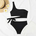 thumbnail image 4 of Women One Shoulder High Waisted Bikini Tie High Cut Two Piece Swimsuits Women Swimsuits Two Piece Shorts Two Piece Swimsuits for Women with Shorts Bottom Bathing Suit Bottoms for Juniors Sunflower, 4 of 4