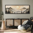 thumbnail image 4 of Large Framed Canvas Print Moody Forest Sunrise Painting, Tranquil Nature Scene Wall Art Decorative Ready to Hang Painting for Living room Bedroom - 60"x20" Black Frame, 4 of 9
