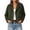 Army Green, variant on Women's Double Breasted Lapel Long Sleeve Cropped Blazer Jacket, Casual Wool Blend Outerwear with Pockets ,Women's S-XXL
