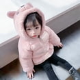 thumbnail image 4 of Puffer Coat Toddler Kids Girls Winter Cute Thick Hooded Down Zipper Coat Jacket New Fall Jackets Winter Outerwear Pinks 90, 4 of 7