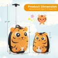 thumbnail image 4 of Costway 2PCS Kids Carry On Luggage Set 16'' Tiger Rolling Suitcase with 12'' Backpack Travel Yellow, 4 of 8