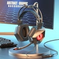 thumbnail image 3 of Auriculares luminosos para juegos G15MV para computadora PC con micrófono / micrófono con cancelación de ruido Auriculares con luces LED frías con cable para computadora portátil con consola PS4 PS5 XBTCLXEBCO Reducción de ruido, ajustable, por encima de la cabeza, a prueba de sudor, sonido 3D, 3 of 6