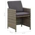 thumbnail image 4 of vidaXL Garden Chairs with Cushions 4 pcs Poly Rattan Grey, 4 of 5