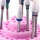 thumbnail image 3 of Vogacara Soporte para brocas para uñas, solución de almacenamiento práctica e higiénica para herramientas de decoración de uñas, segura e masajeadores Rosa roja, 3 of 6
