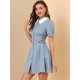 thumbnail image 4 of Vestido Vintage Allegra K Cuello Peter Pan Azul XS, 4 of 6