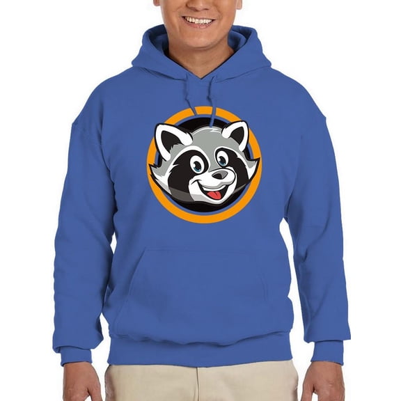 Happy Raccoon Smiles. Hoodie Men -Image by Shutterstock, Male Medium