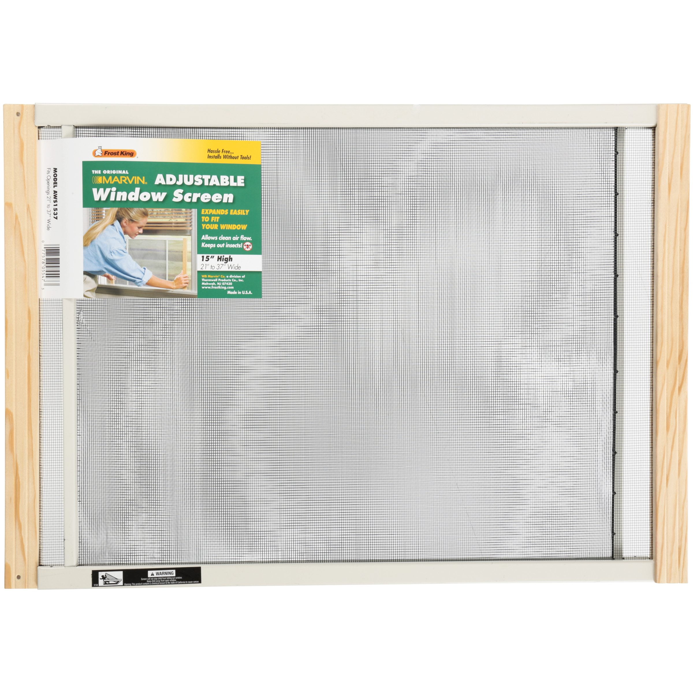 Wood Frame Adjule Window Screen 15 X 37