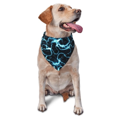 Naloa Lightning Dog Bandanas 1PC Washable Triangle Dog Scarfs Premium Durable Fabric for Small Medium Large Dogs and Cats
