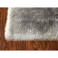 thumbnail image 2 of Soho Luxurious Faux Sheepskin Square Shape Grey Shag Area Rug, 2 of 5