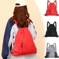 thumbnail image 1 of Mochila Deportiva con Cordón Ajustable, Gran Capacidad, para Ocio, Fitness y Actividades Al Aire Libre | Negra, Poliéster, 45 X 39 Cm - Wkl250616005Bk, 1 of 6