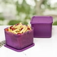 thumbnail image 3 of Tupperware Cubix Plastic Fridge Container 1000 ml Pack of 2 (Purple), 3 of 3