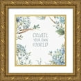 thumbnail image 1 of Audit, Lisa 26x26 Gold Ornate Wood Framed with Double Matting Museum Art Print Titled - Bohemian Blue 13A, 1 of 4