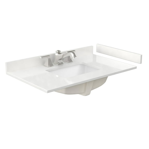 Wyndham Collection WCFQC336STOPUNSWQ 36" Quartz Vanity Top - White