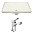 thumbnail image 1 of 18.25-in. W CUPC Rectangle Bathroom Undermount Sink Set In Biscuit - Chrome Hardware AI-22893, 1 of 7