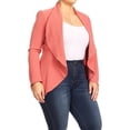 thumbnail image 2 of Women's Casual Stretch Comfort Open Front Draped Blazer Jacket, 2 of 4